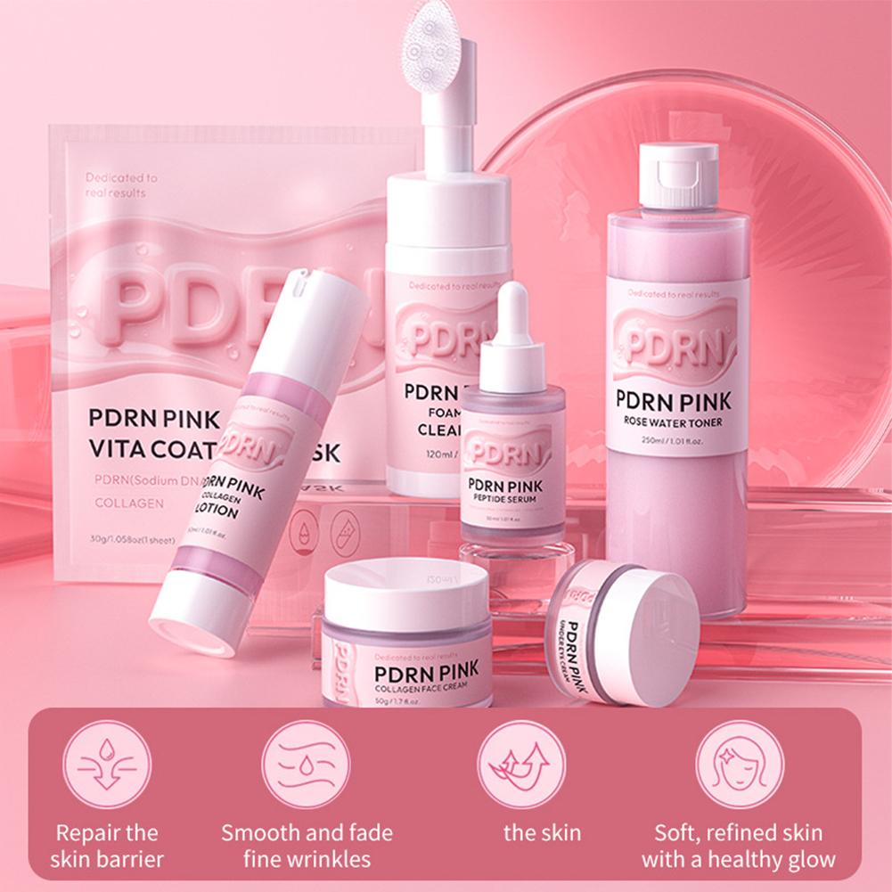 Skincare Glow Glowing - ชุดผลิตภัณฑ์บำรุงผิว Pink PDRN Salmon DNA Collagen