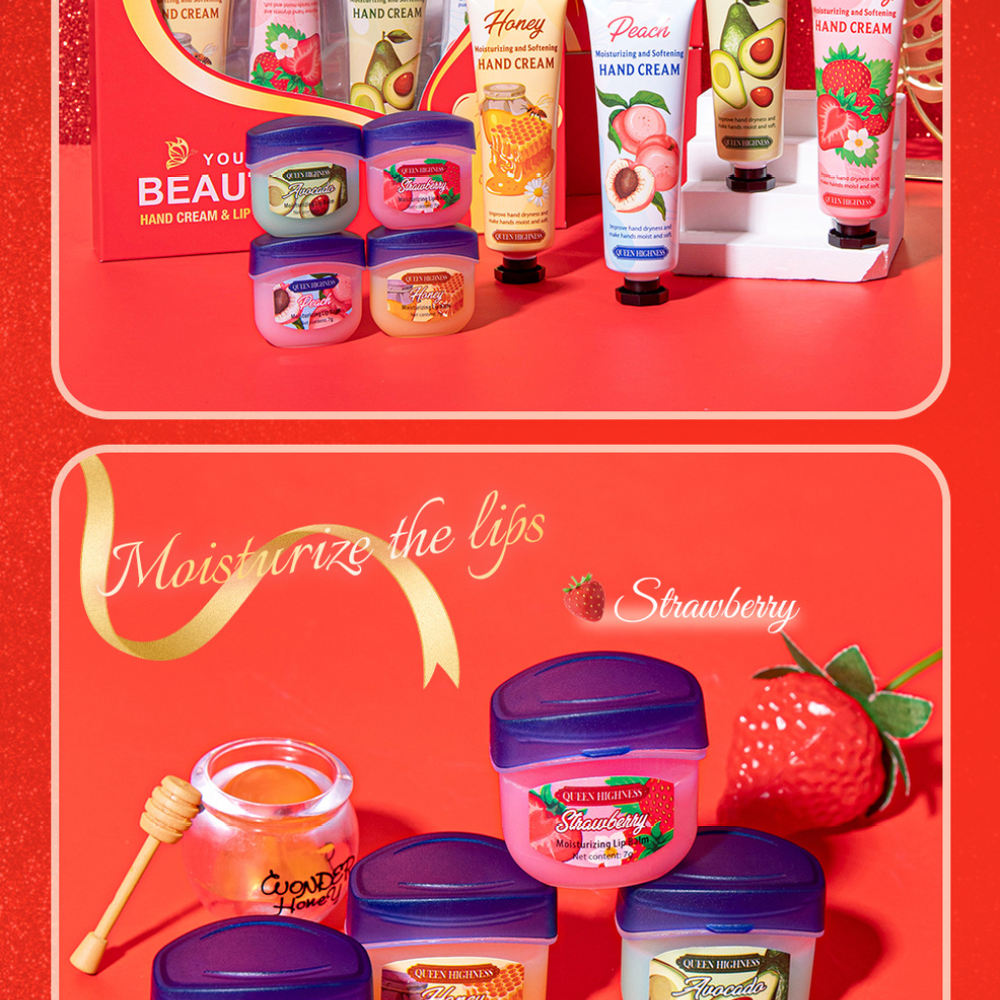 Skincare Queen - ชุดของขวัญบำรุงผิว: ครีมทามือและมาสก์ปากเพิ่มความชุ่มชื้น ผิวเรียบเนียน บำรุงล้ำลึก ดูแลอย่างอ่อนโยน