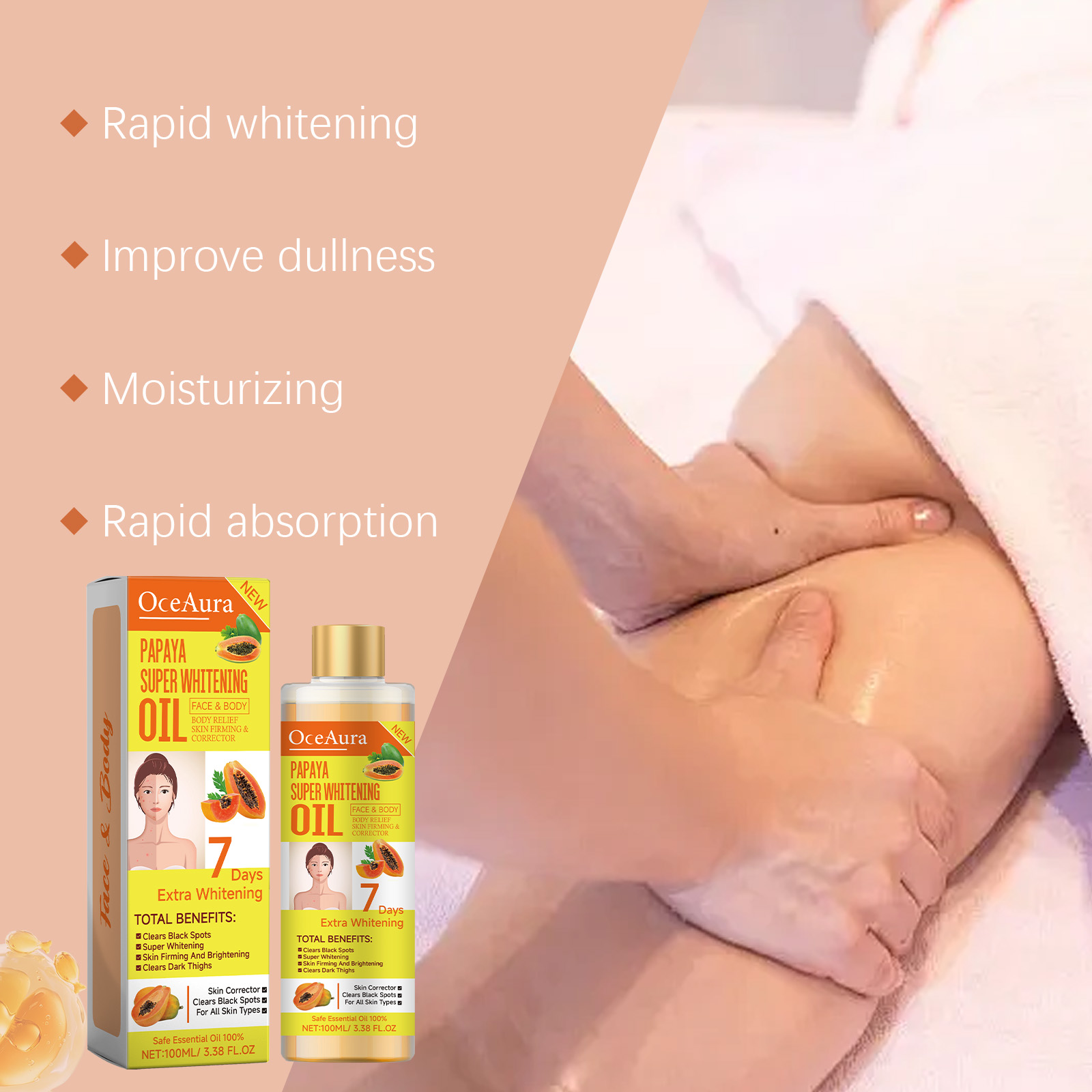 มะละกอไวท์เทนนิ่ง Body Oil Nou - Aha Bha Exfoliant บทวิจารณ์และราคา